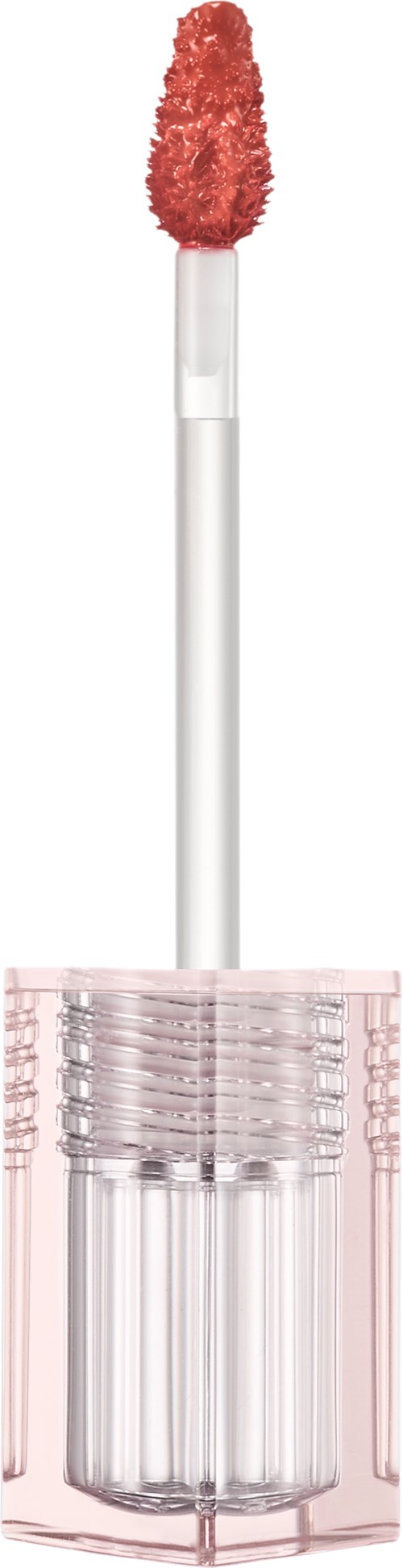 Lippen Glanz mit Schwammapplikator und rosa glänzender Hülle.