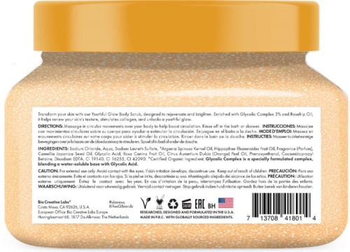 Label with ingredients, usage instructions, and safety precautions for a skincare product.