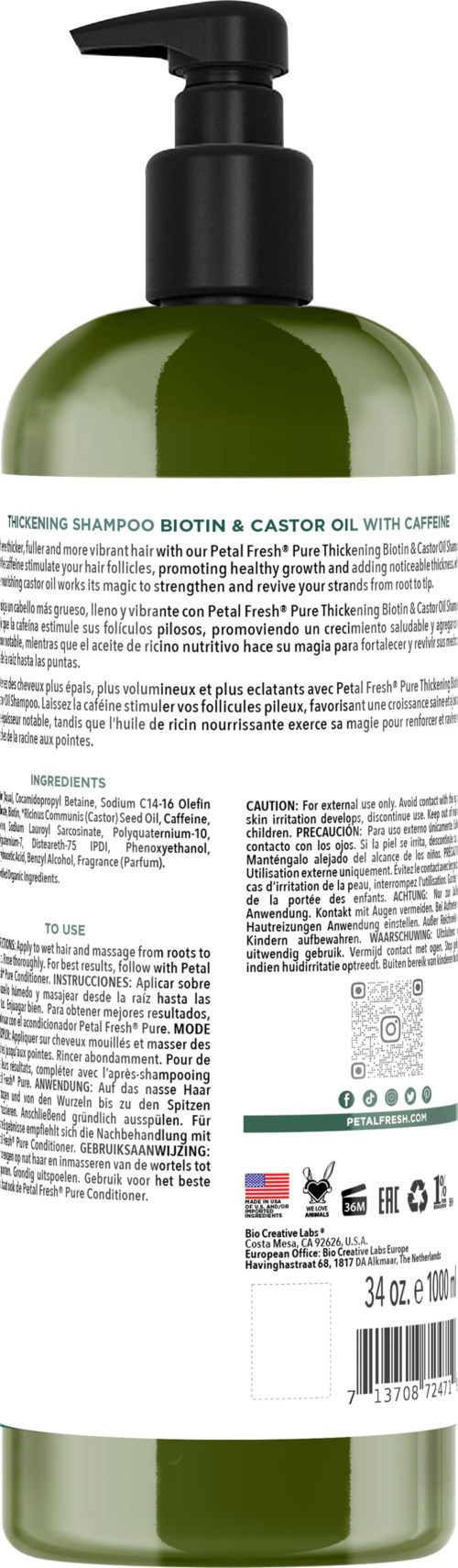 A green shampoo bottle with a pump dispenser and a label with text. It is labeled as nourishing shampoo with natural ingredients.