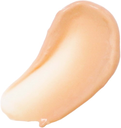 Een lepel met een lichtbeige kleur, glad oppervlak en ronde vorm.