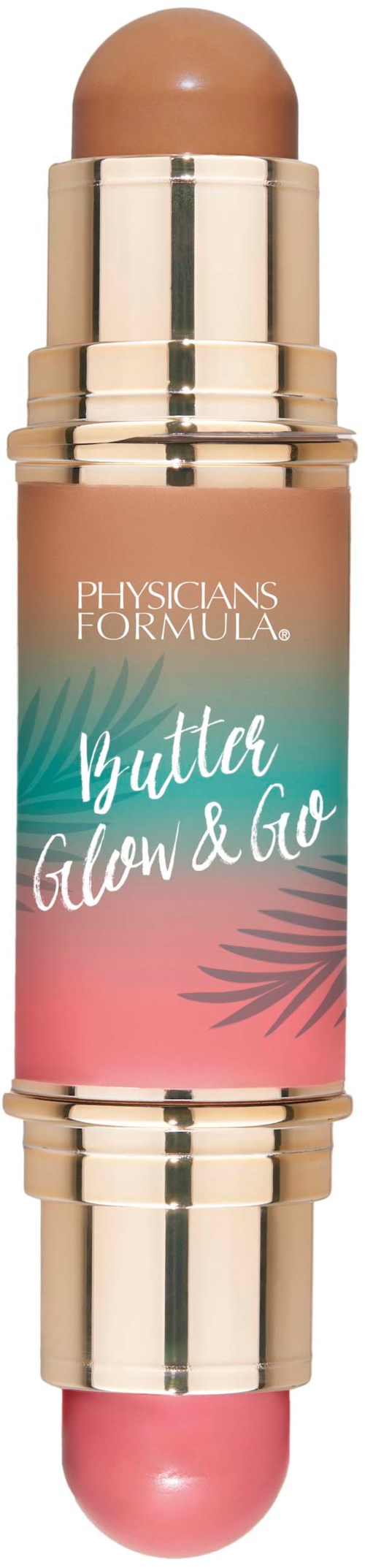 Flerfärgad highlighter i twist-up-stav, märkt Butter Glow & Go från Physicians Formula.