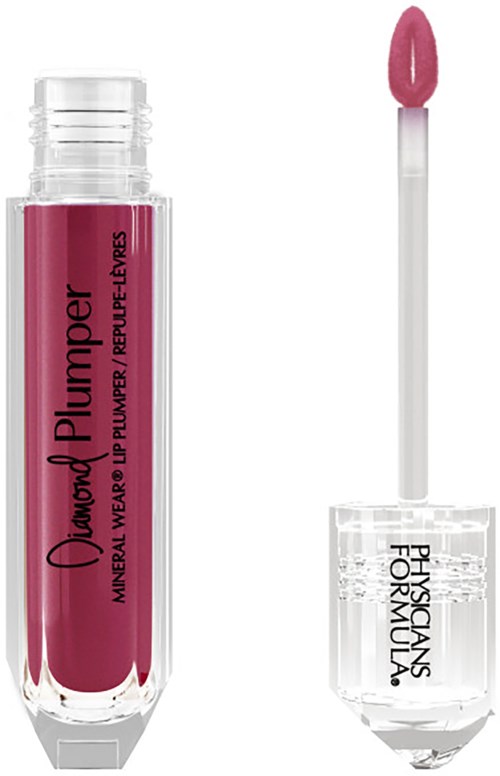 Lippenbalsem met roze kleur, tube en applicator te zien. Het merk is Physicians Formula.