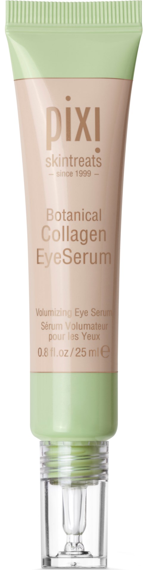 Een tube Pixi Botanical Collagen Eye Serum met groene dop en doorzichtige pipet.