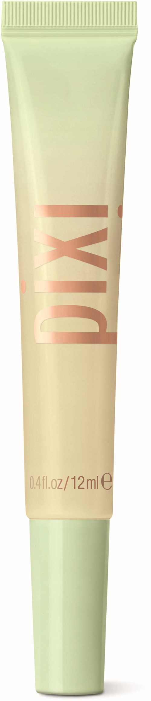 Een lichtgroene tube met 'PIX' bevat een huidverzorgingsproduct, 0,4 ounces of 12 milliliter.