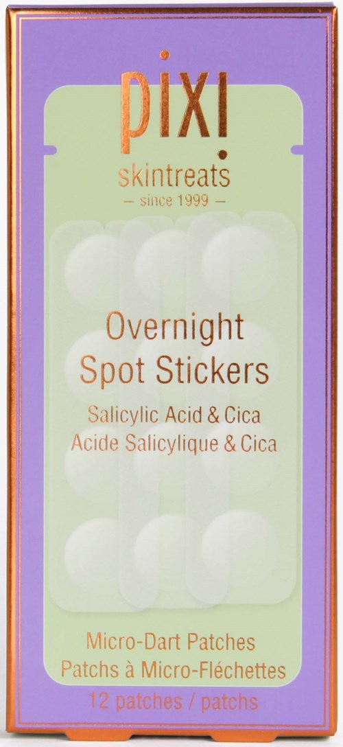 Box of Pixi skin treats overnight spot stickers for acne with micro-dart patches, 12 patches in total.