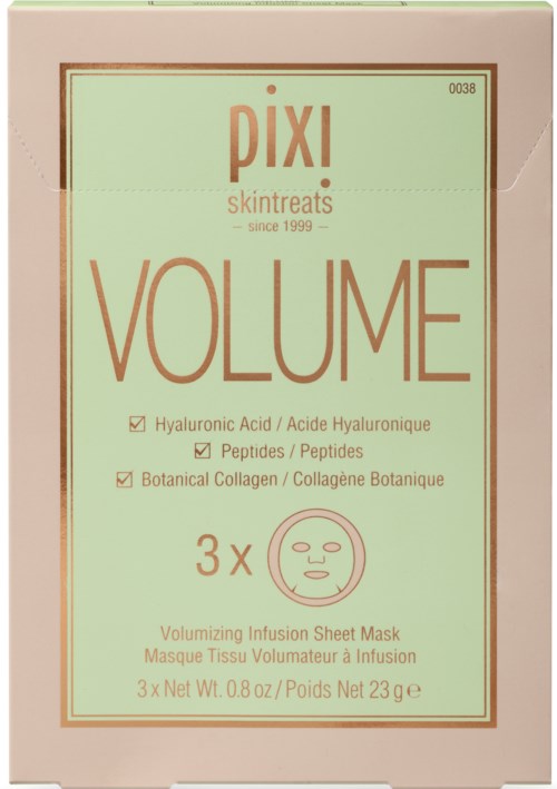 Verpackung für ein Hautpflegeprodukt von PIXI, mit Zutatenliste und Gesichtsmaskezeichnung.
