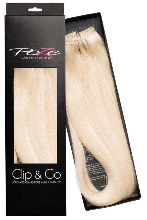 Poze Hairextensions Poze Clip&Go Löshår Äkta 1001 Platinum+ 7 delar/set 50cm