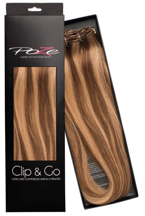 Poze Hairextensions Poze Clip&Go Löshår Äkta 10B/7BN Sandy Brown Mix 7 delar/set 50cm