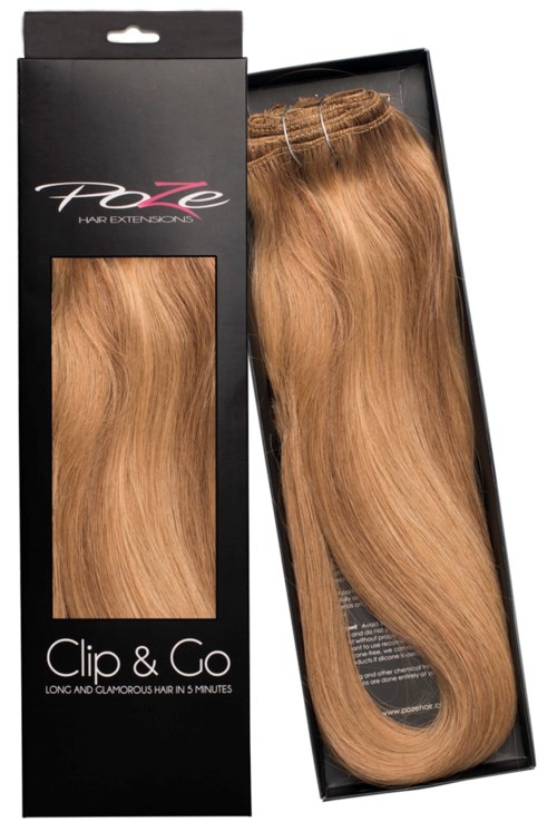 Poze Hairextensions Poze Clip&Go Löshår Äkta 10B/8B Brown Ash Blonde Mix 7 delar/set 50cm