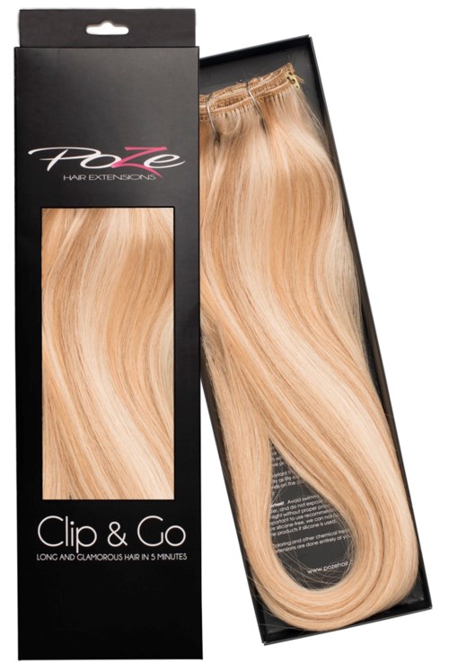 Poze Hairextensions Poze Clip&Go Löshår Äkta 12NA/10B Sunk Beige 7 delar/set 50cm