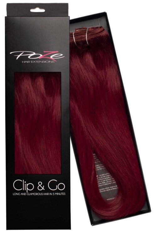 Poze Hairextensions Poze Clip&Go Löshår Äkta 5RV Red Passion 7 delar/set 50cm