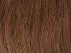 Een close-up van bruin haar met gedetailleerde haarstrengen en textuur.