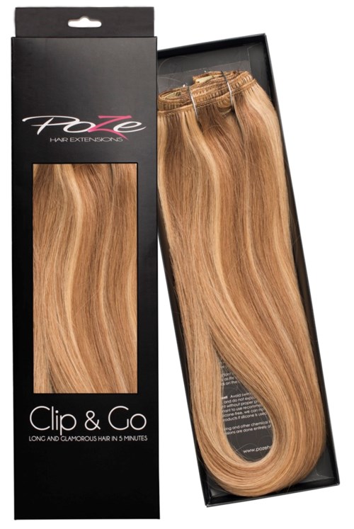 Poze Hairextensions Poze Clip&Go Löshår Äkta 8B/11G Whipped Cream Blond 7 delar/set 50cm