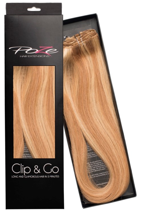 Poze Hairextensions Poze Clip&Go Löshår Äkta 9BG/11G Honey Blond 7 delar/set 50cm