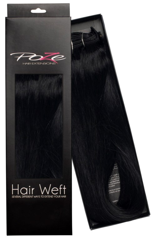 Poze Hairextensions Poze Hårträns Äkta 1N Midnight Black 60cm 1N Midnight Black 60cm