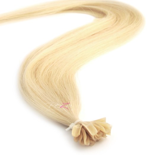 Poze Hairextensions Poze Keratin Premium Extensions 1001 Platinum 20 Slingor 60cm