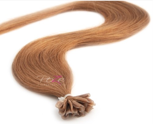 Poze Hairextensions Poze Keratin Premium Extensions 8B Light Brown 20 Slingor 60cm