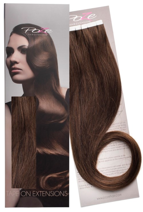 Poze Hairextensions Poze Tape On Extensions 4B Chocolate Brown 4 cm/bit 60 cm