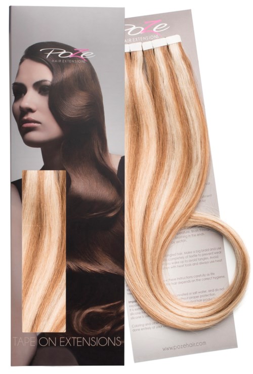 Poze Hairextensions Poze Tape On Extensions P12N/8B Mix 4 cm/bit 50cm Blonde Caramel