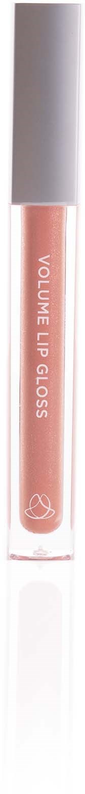 Huulikiiltoputki, jossa hopeinen kansi, vaaleanpunainen väri ja teksti "VOLUME UP GLOSS".