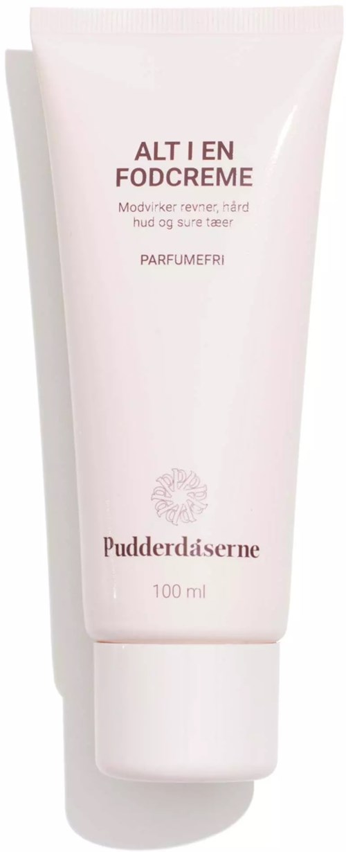 Hellrosa Tube mit Fußcreme und deutschem Text für rissige Haut, 100 ml.