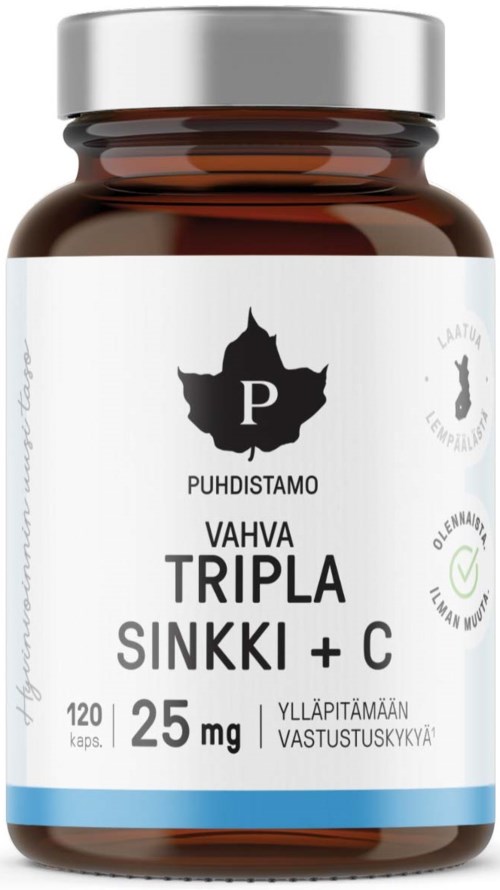 Puhdistamo Triple Zinc 25 mg 120 kpl