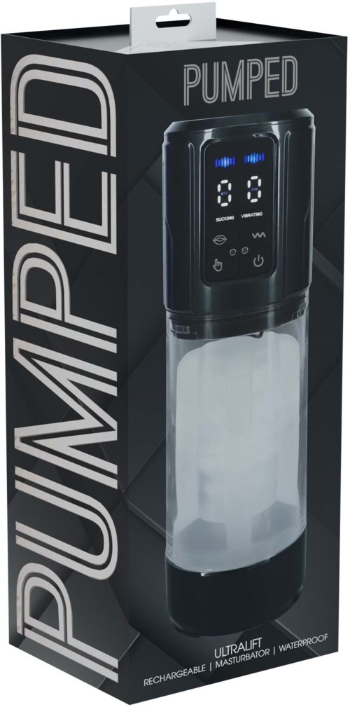 Tragbare, wiederaufladbare Wasserflasche mit Digitalanzeige und Temperatureinstellung, gekennzeichnet als pumped und wasserdicht.