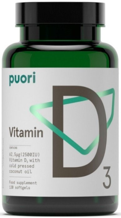 PUORI D3 Vitamin D 2500IE (62,5µg) 120 pcs
