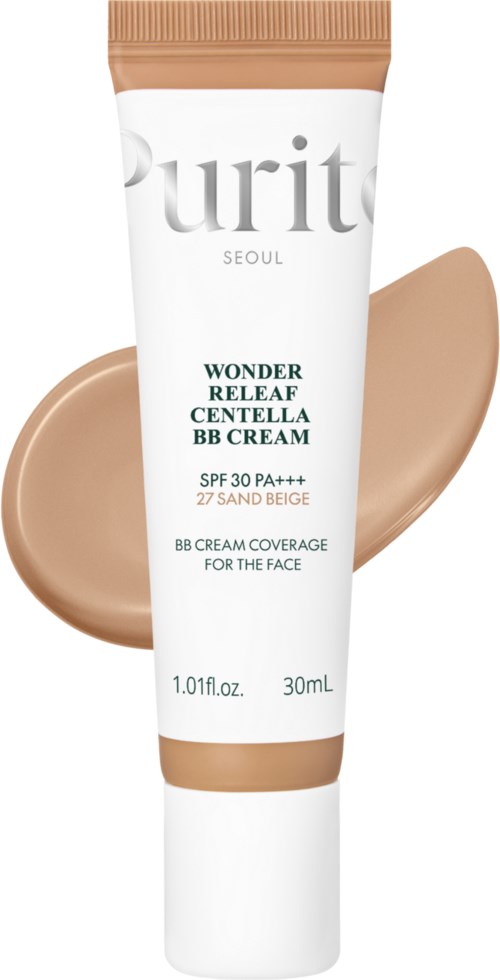 Eine Tube BB-Cream in hellem Braun, zeigt Schutz mit SPF 30 und Gesichtsabdeckung.