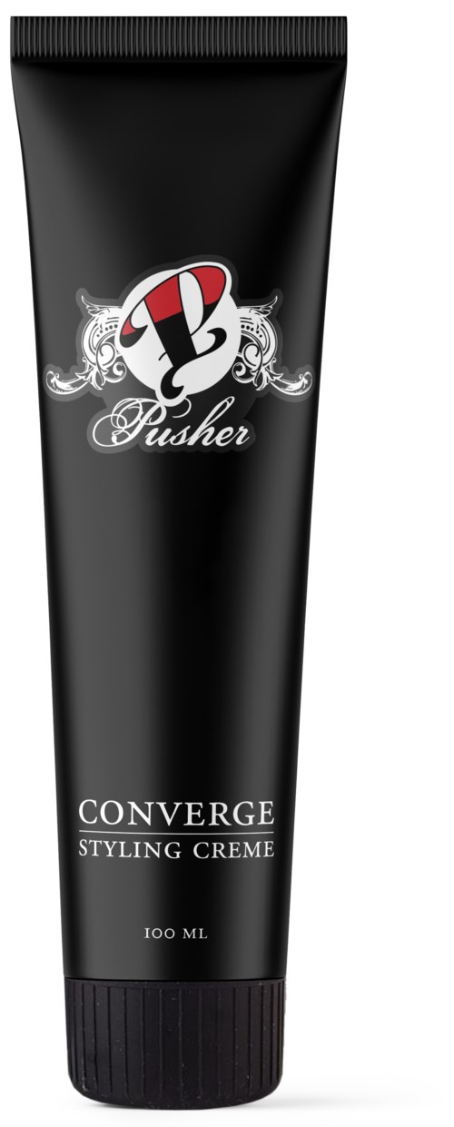 Eine schwarze Tube mit dem Aufdruck 'Converge Styling Creme' und 100 ml Inhalt. Es ist ein Haarstyling-Produkt.