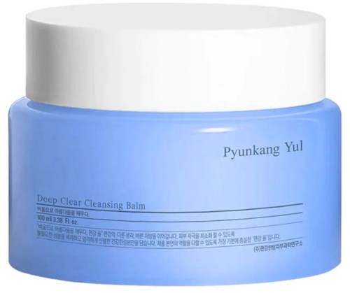 Blaue Dose mit Pyunkang Yul Deep Clear Cleansing Balm und weißem Deckel.
