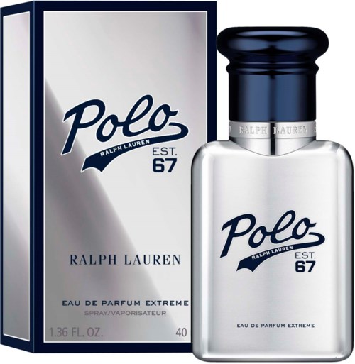A perfume bottle and box with Polo Ralph Lauren branding and a stylish design.