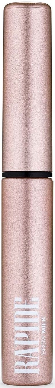 Een roségouden lippenstift met de naam RAYURE op een zwarte achtergrond.