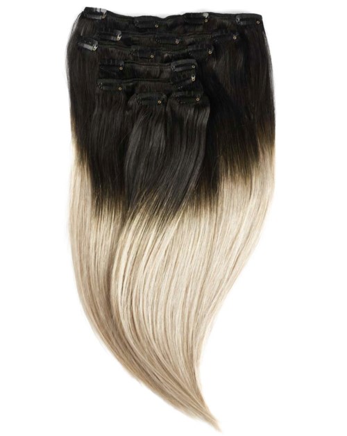 Rapunzel of Sweden 7 pieces 40 cm O1.2/10.5 Black Brown/Grey Ombre