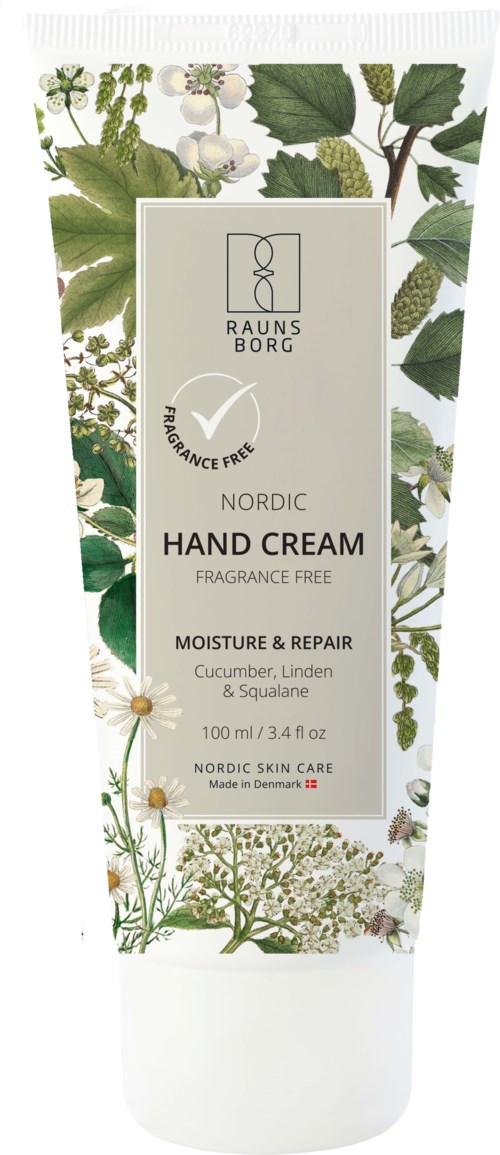 Nordic-Handcreme mit Gurke, Linde, Squalan, parfumfrei, 100 ml, für Feuchtigkeit und Reparatur.