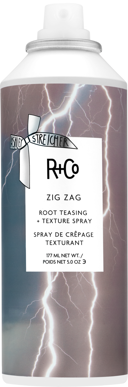 Haarspray mit Blitzhintergrund, bezeichnet 'Rhco Zig Zag', 177 ml für Frisuren.