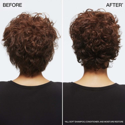 Korter, glanzender haar na gebruik van shampoo, conditioner en vochtinbrengende crèmes. Het haar ziet er glad en gezond uit.