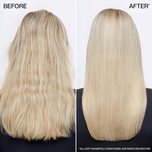Haar lijkt gladder, glanzender en gelijkmatiger gestyled na behandeling.