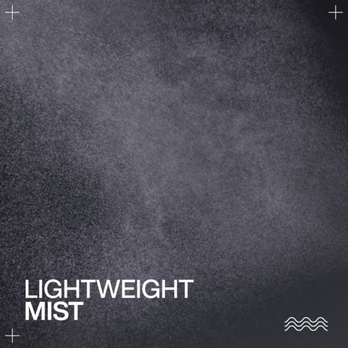 Een donkere achtergrond met witte tekst die zegt "LIGHTWEIGHT MIST" en enkele kleine golf-symbolen rechtsonder.