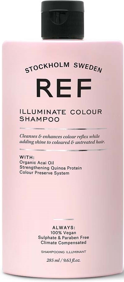 Rosa Shampoo-Flasche mit schwarzem Deckel, enthält Produkte für Haarfärbung und Glanz.