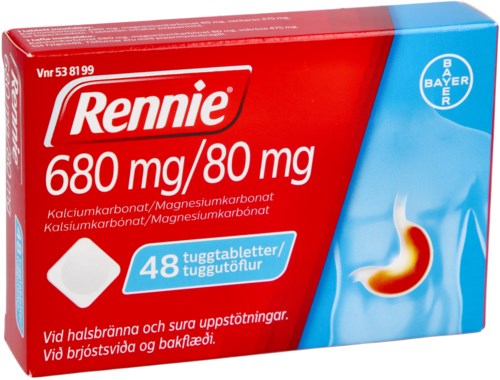 Rennie Tuggtablett 680 mg/80 mg 48 st