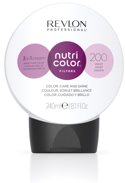 Revlon Nutri Color Filters sind violette Haarfarbebehandlung für Glanz und Pflege, 200 violett, 240ml.