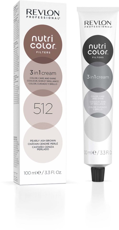 Revlon Nutri Color Filters 3-in-1 Creme in Farbton 512, Perlen-Aschbraun, für Farbe und Glanz.