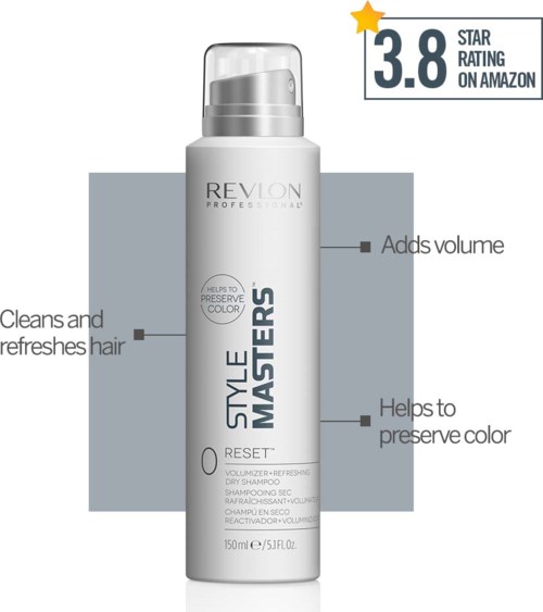 Revlon Style Masters Haarspray verleiht Volumen, hilft, die Farbe zu bewahren, reinigt und erfrischt das Haar, mit 3,8 Sterne Bewertung.
