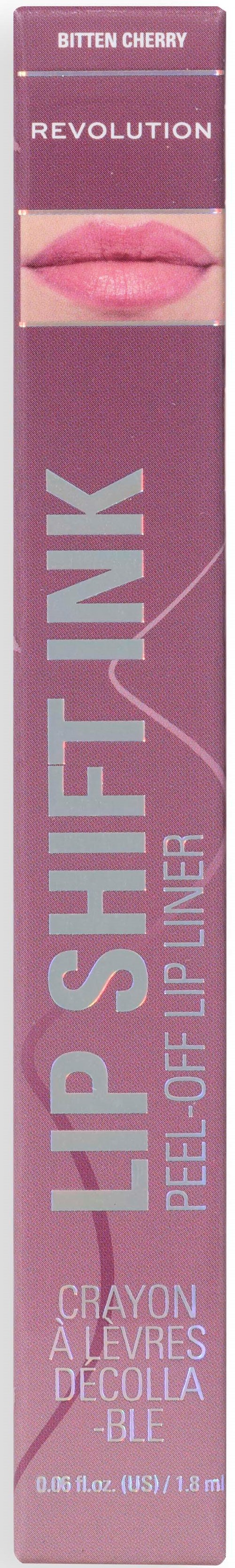 Roze verpakking voor lipgloss met lippen en merkgegevens.