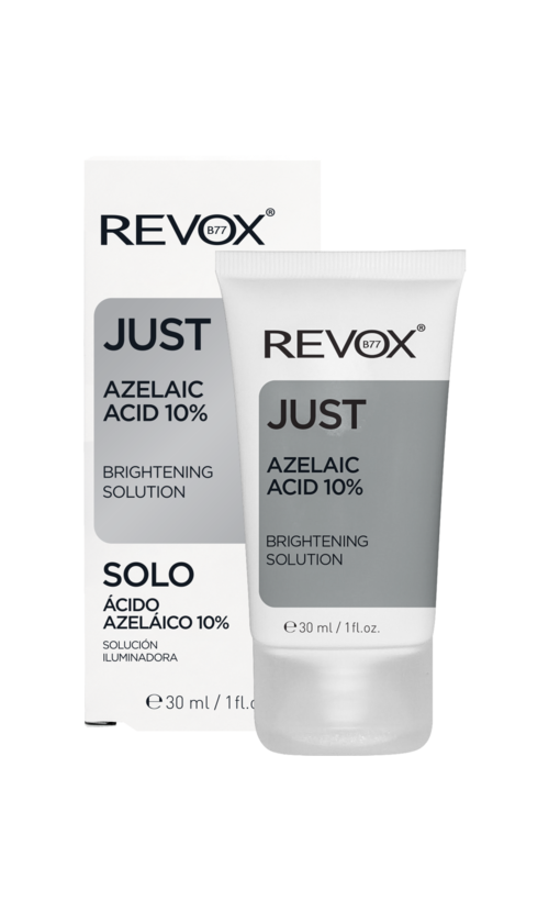 Revox Just Azel zuur 10% verhelderende oplossing in tube en doos.