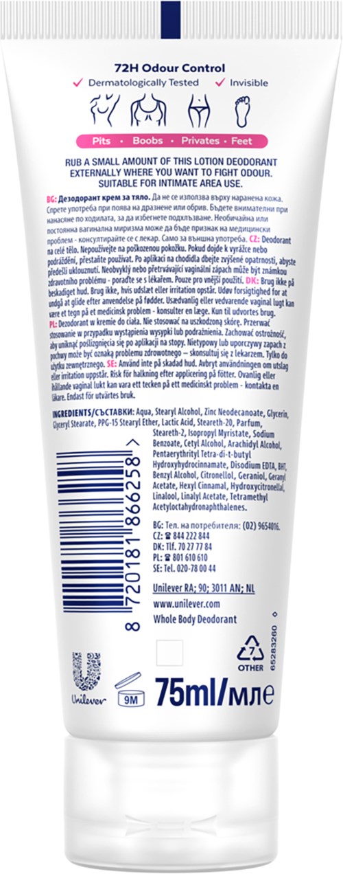 Rexona Whole Body Deo Wild Rose Cream 75 ml