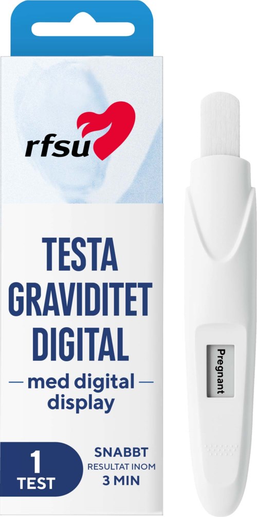 Digitaler Schwangerschaftstest mit Display, in Weiß, verpackt in einer Schachtel mit deutscher Beschriftung.