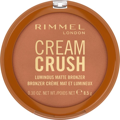 Rengaspuikko, jossa Rimmel London Cream Crush -hohdevoide, sisältää lämpimän ruskean puuterin.