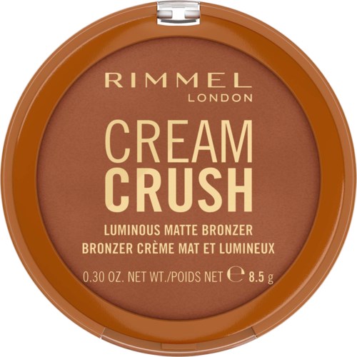 Pyöreä ruskean sävyinen päivettymispaletti, Rimmel London Cream Crush himmeä matta rusketusväri, 0,3 oz, 8,5 g.